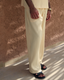 Honey Yellow Pleated Trousers - men's pleated trousers by Viesto World