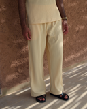 Honey Yellow Pleated Trousers - men's pleated trousers by Viesto World