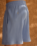 Baby Blue Pleated Shorts - men's pleated shorts by Viesto World