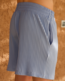 Baby Blue Pleated Shorts - men's pleated shorts by Viesto World