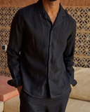 Black Linen Shirt - men's linen shirt by Viesto World