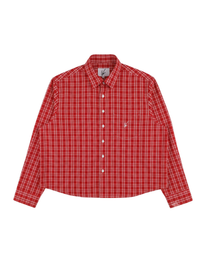 Sentier Red Check Cropped Shirt