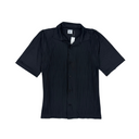 Black short-sleeve shirt on a white background