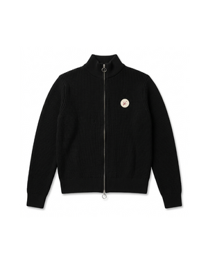 Marais Merino Wool Zip-Up — Black