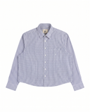 Sentier Grey Check Cropped Shirt